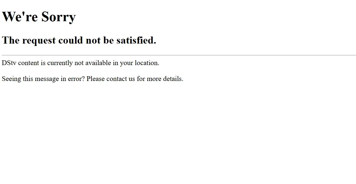 DStv is not available in USA