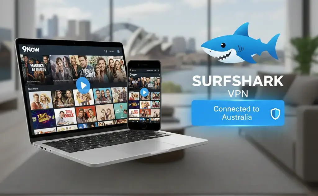 9Now in USA with SurfShark VPN