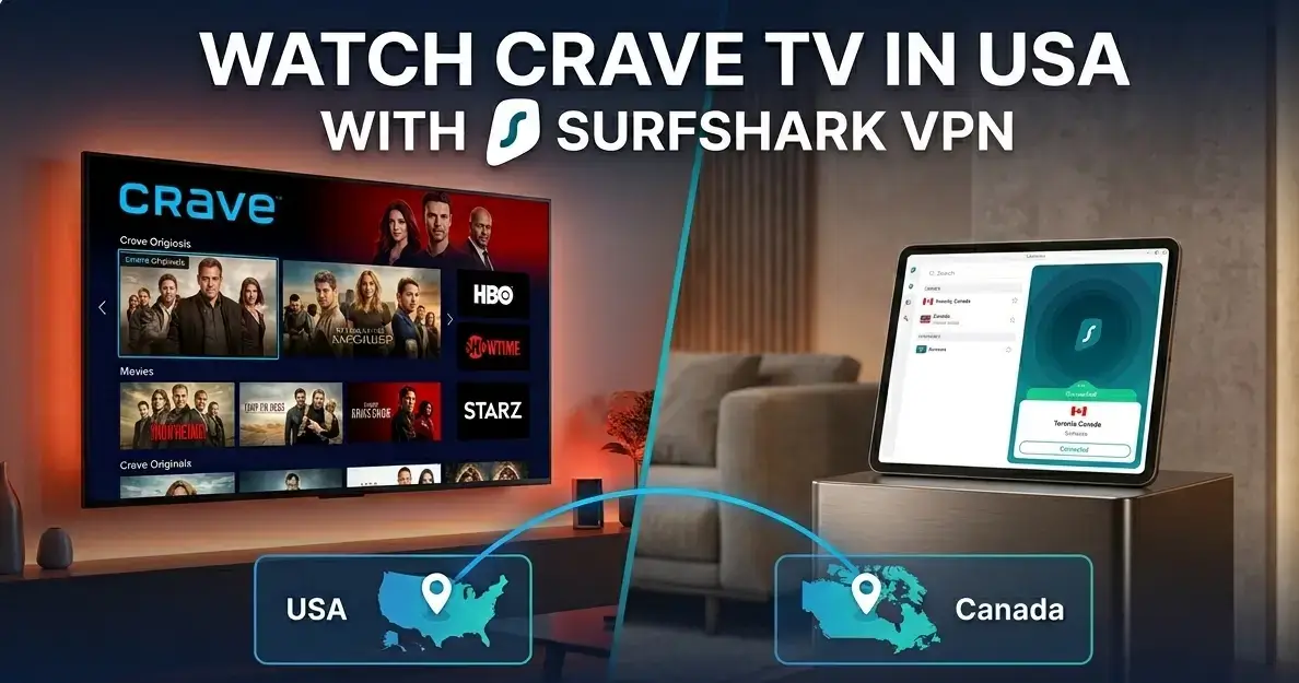 Crave TV in the USA with SurfShark VPN