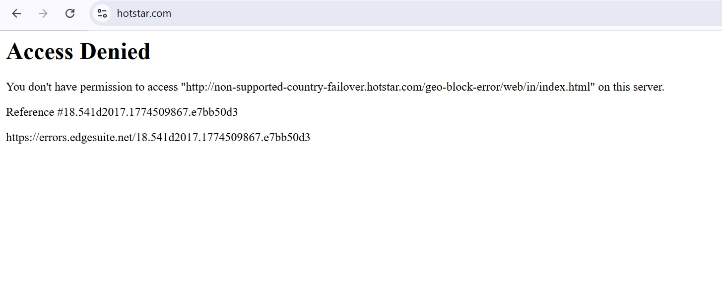 Hotstar is not available in USA