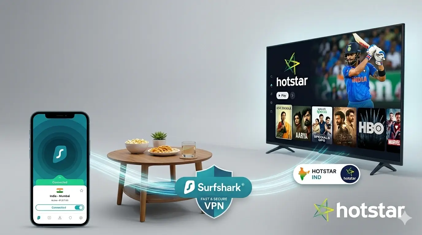Hotstar in USA with SurfShark VPN