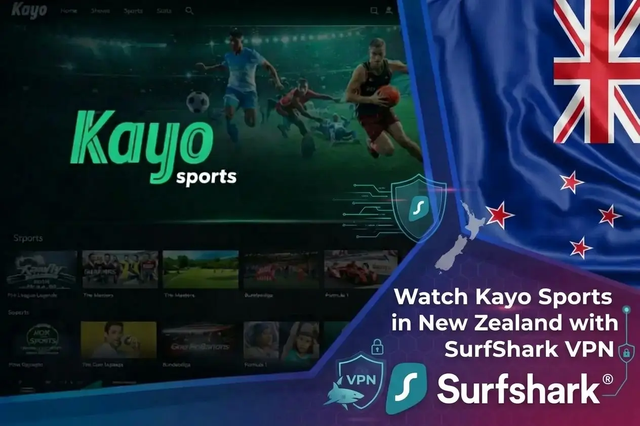Kayo Sports in New Zealand with SurfShark VPN